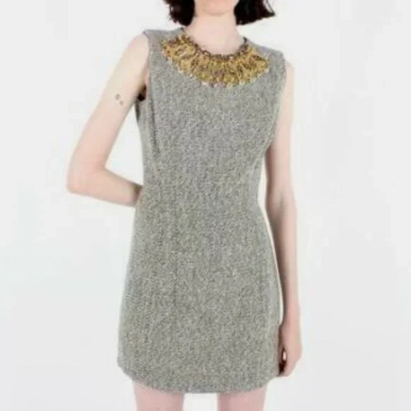 Moschino | Dresses | Moschino Couture Tweed Gold Keys Rhinestone Bead Wool  Lined Dress Usa 6 | Poshmark